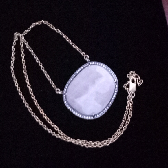 ESTATE 14K Vermeil Large Pink Ruby / Sapphire White Stone Halo Pendant Necklace - Picture 11 of 16